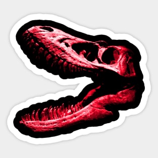 Dinosaur Skull Red Sticker